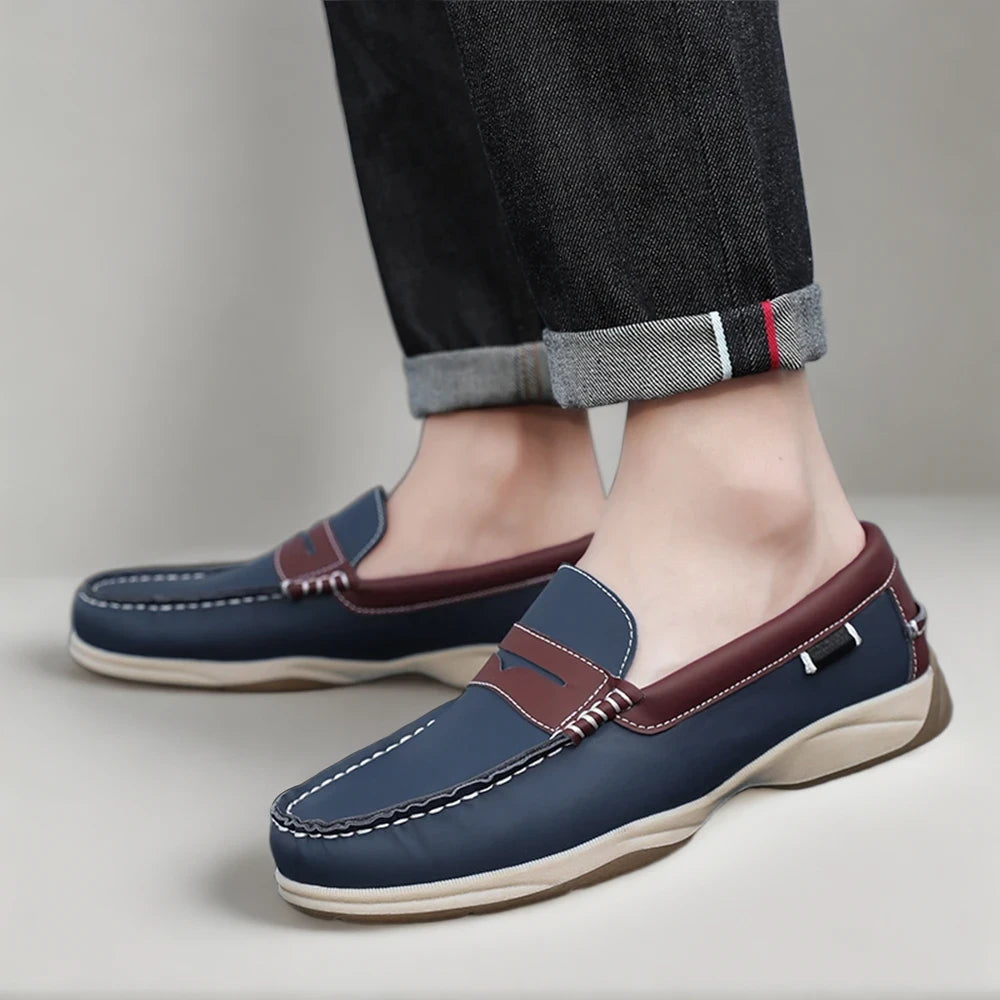 Mocassin cognac pour voyage weekend, chaussure polyvalente et légère