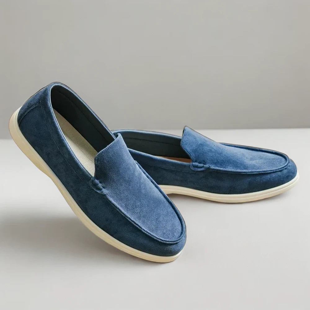 Mocassins confort homme bleu marine, flexibilité et soutien optimal