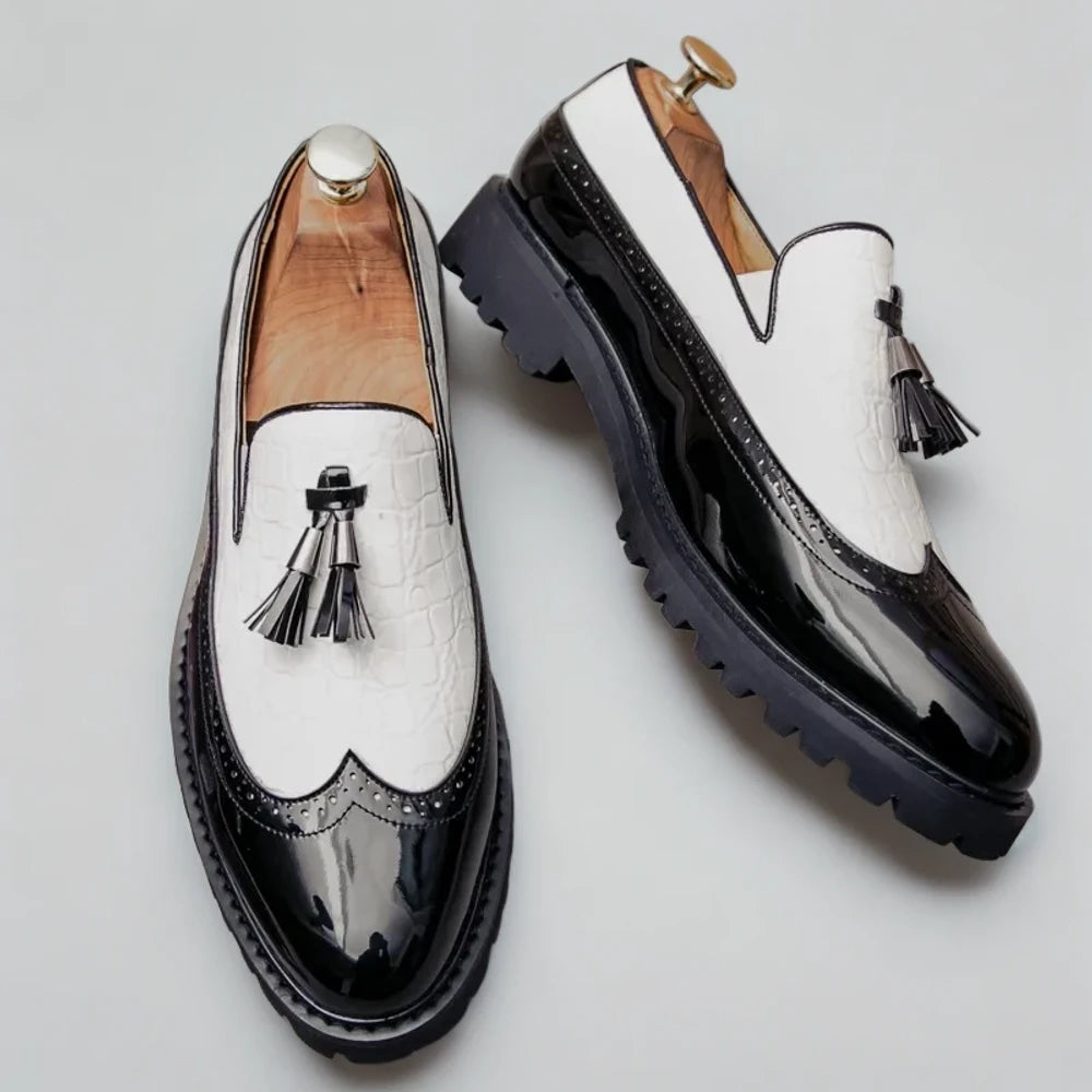 Mocassin d'intérieur cuir homme, style décontracté raffiné pour tenue quotidienne
