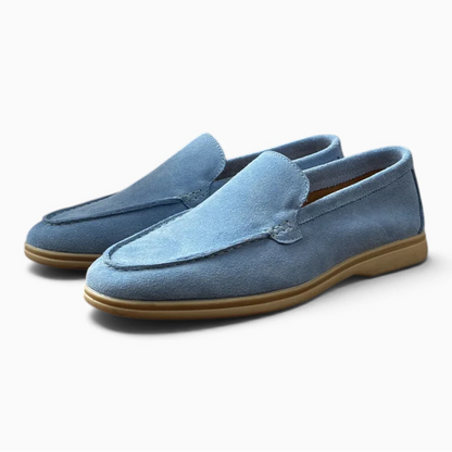 Auteuil – Mocassin suède homme – Bleu ciel