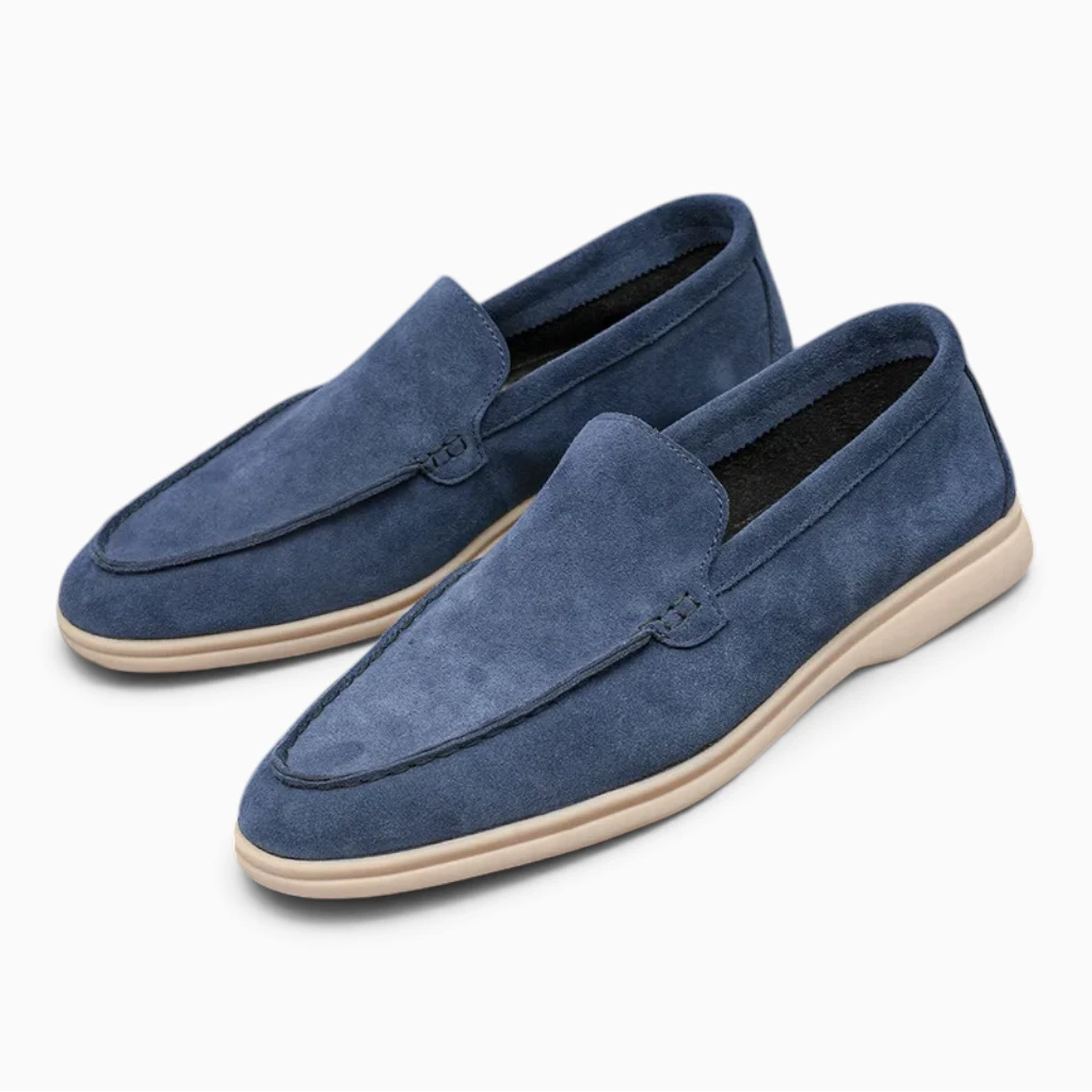 Auteuil – Mocassin suède homme — Bleu foncé