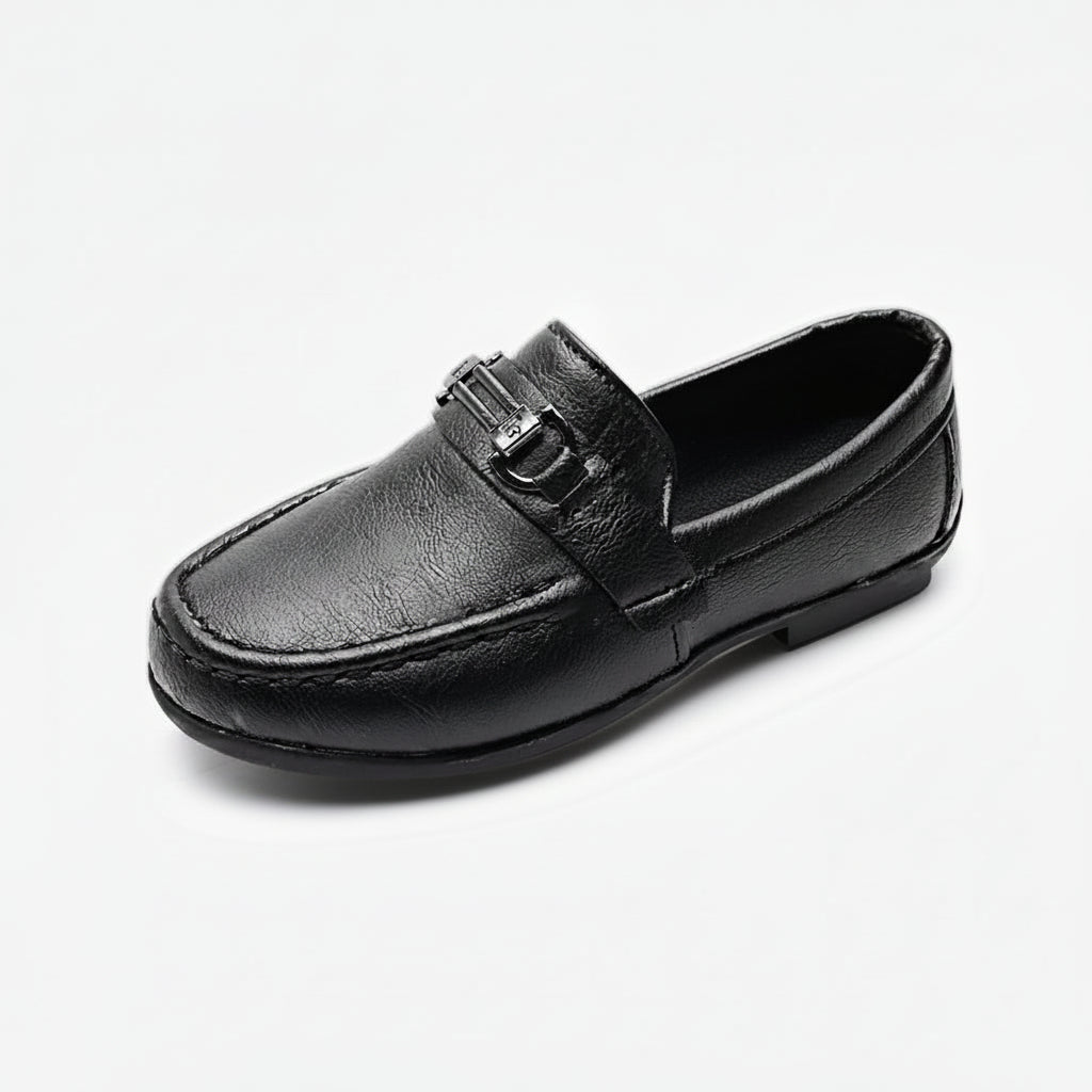 Ballerine mocassin noire pour enfant avec semelle souple et flexible