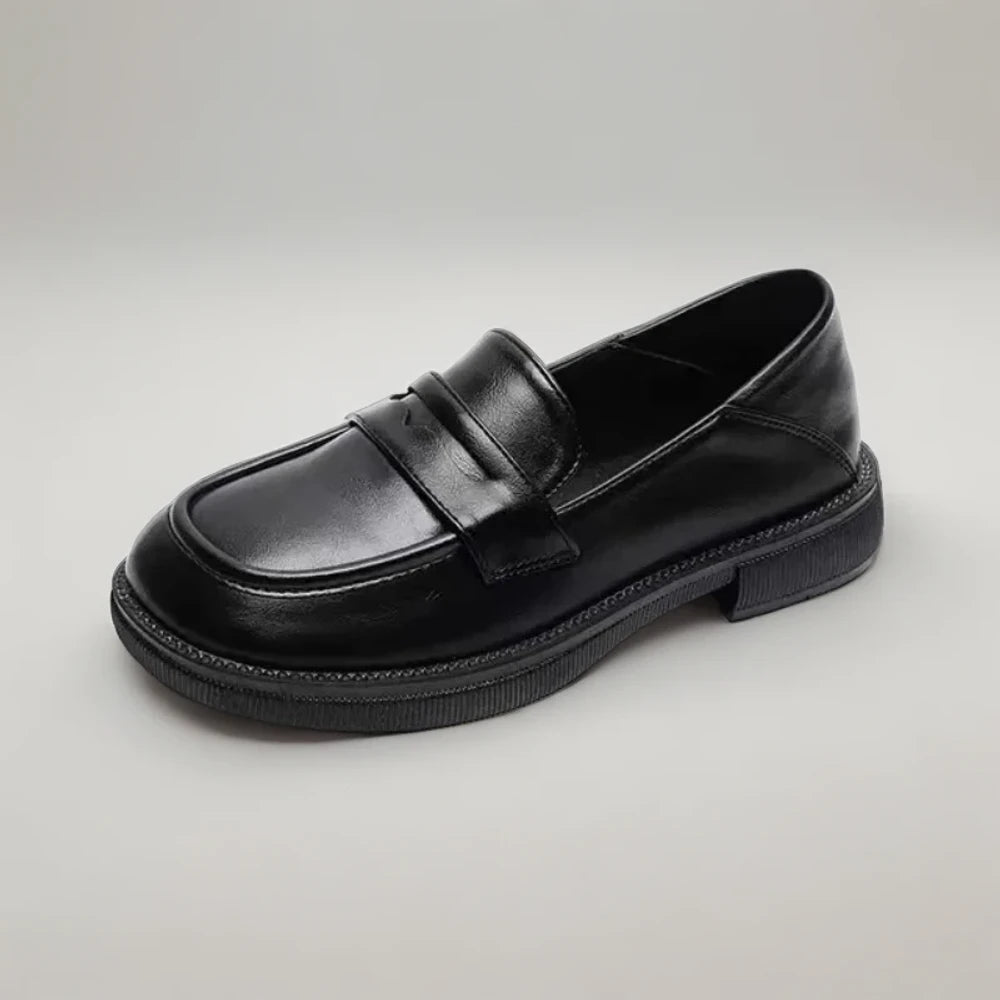 Mocassin ballerine femme marron design minimaliste discret