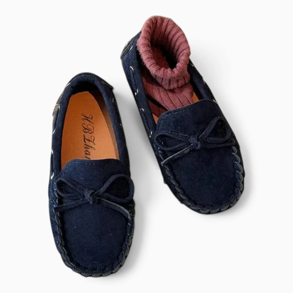 Mocassin garçon gris clair, chaussure confortable pour mariage et fêtes