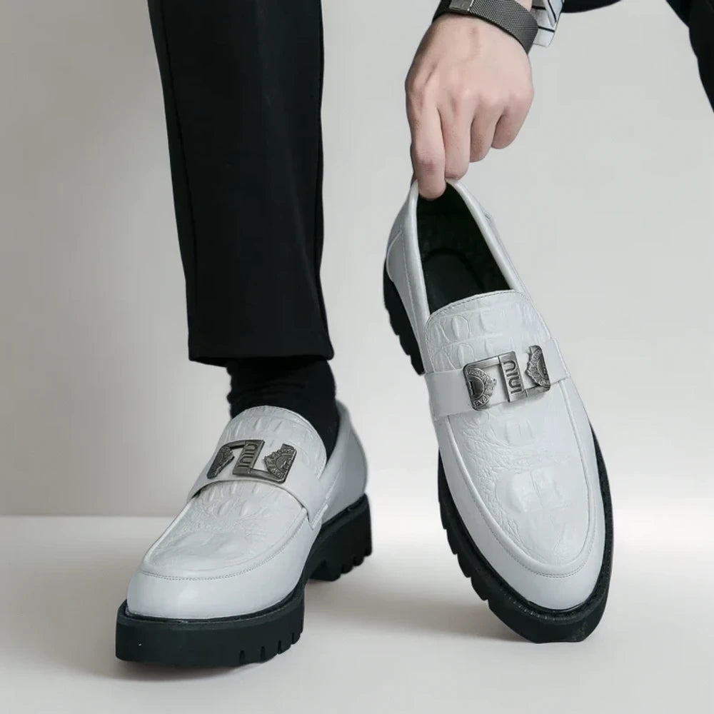 Mocassin homme avec semelle plateforme et chaussette invisible assortie