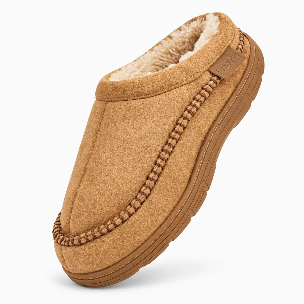 Chaussons homme mocassin kaki doublure coton mémoire de forme