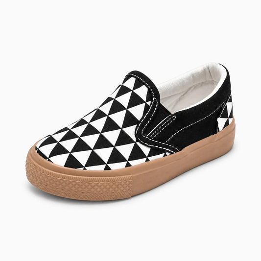 Chaussure sport fillette noire avec tissu souple et semelle légère, vue de profil