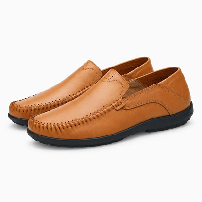 Slipper marron clair enfilable d'un geste, confort épousant la forme du pied