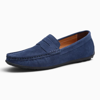 Danton – Mocassin sans chaussette — Bleu foncé