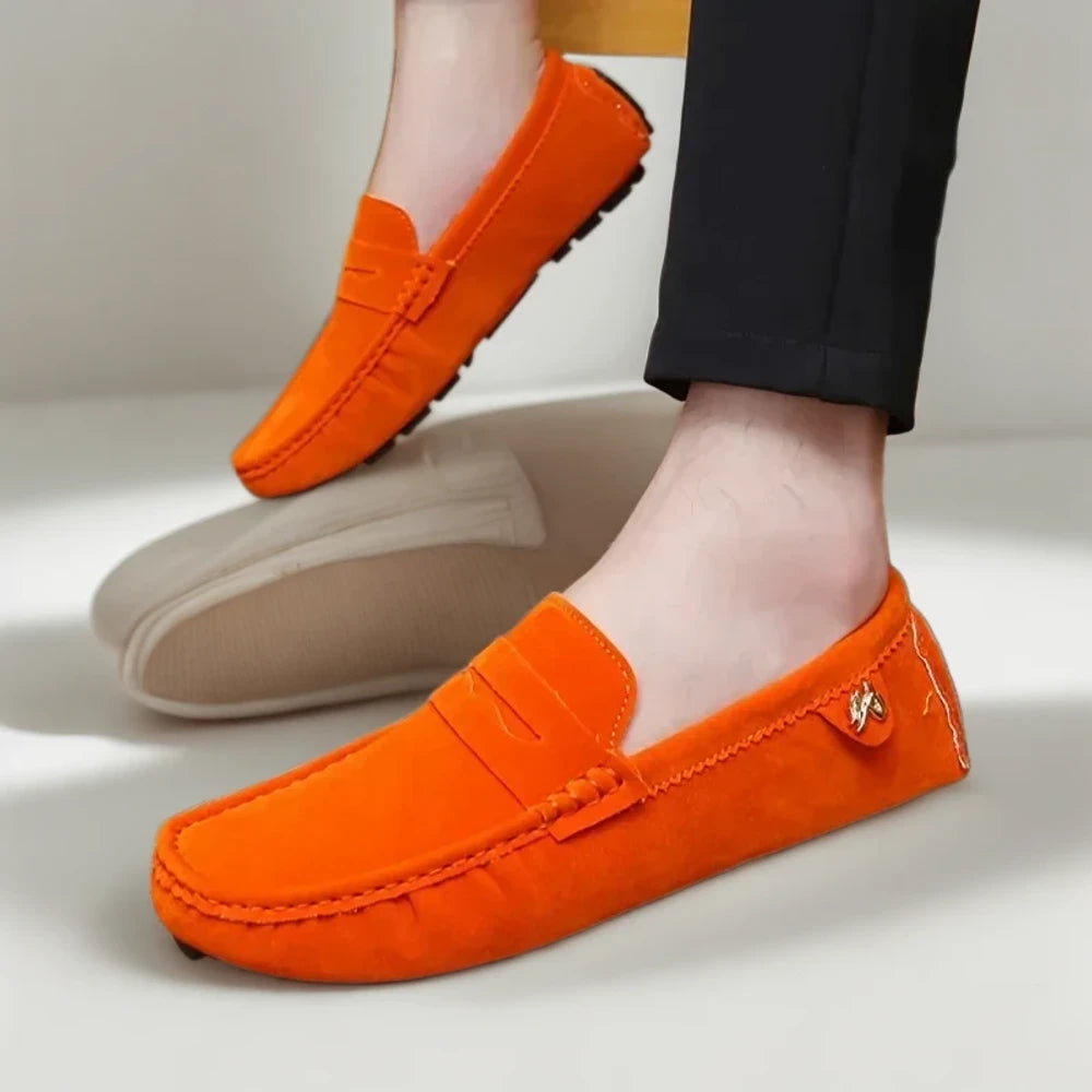 Détail du cuir souple du meilleur mocassin homme italien avec finitions soignées