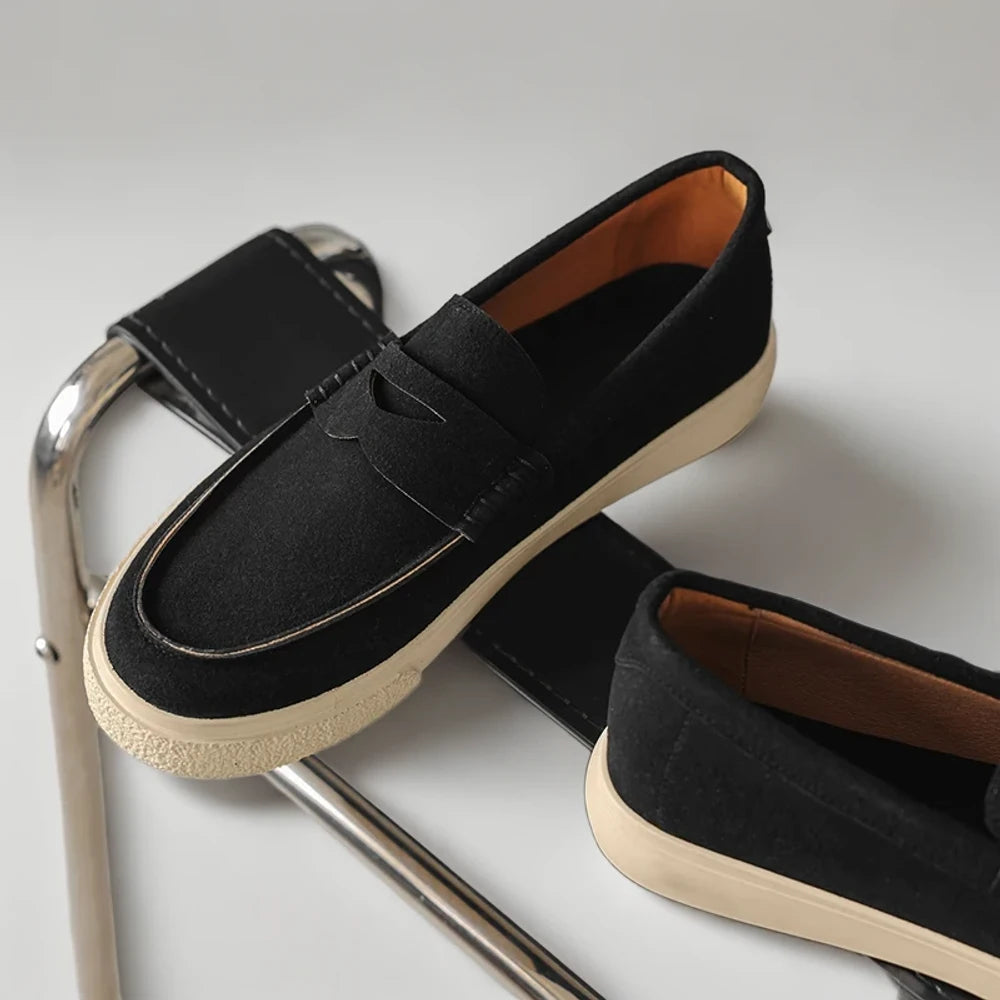 Mocassin à bride kaki, style décontracté pour tenue casual