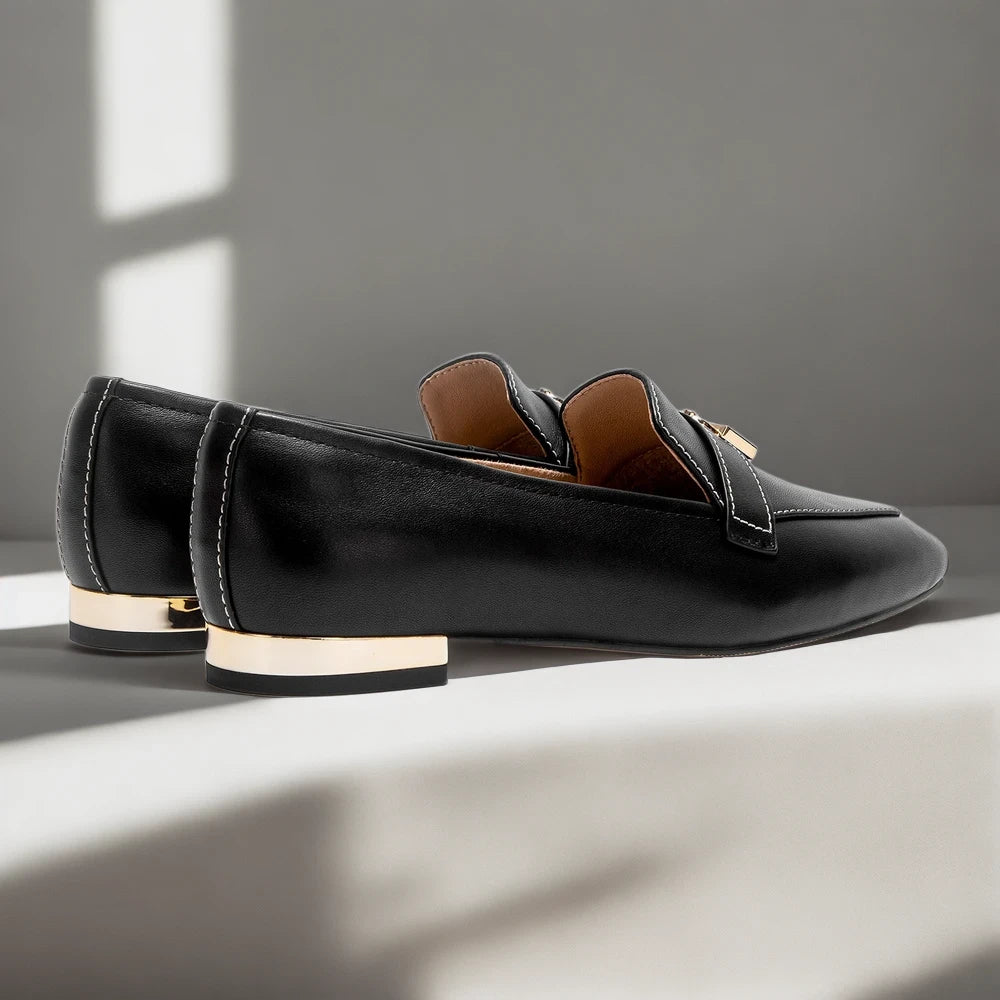Mocassins bicolore femme enfilables sans effort pour pied large