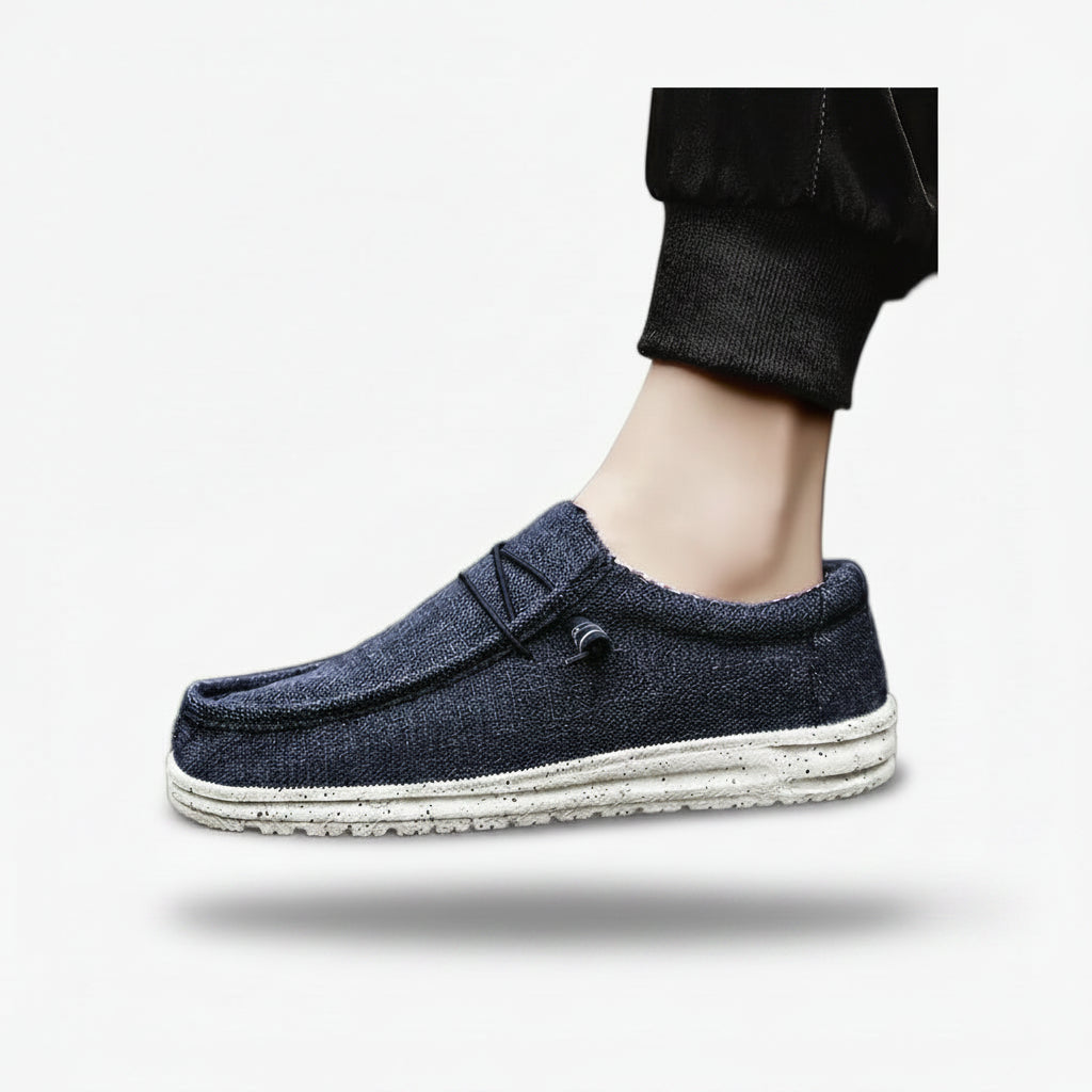Mocassin bleu en toile respirante pour homme et femme