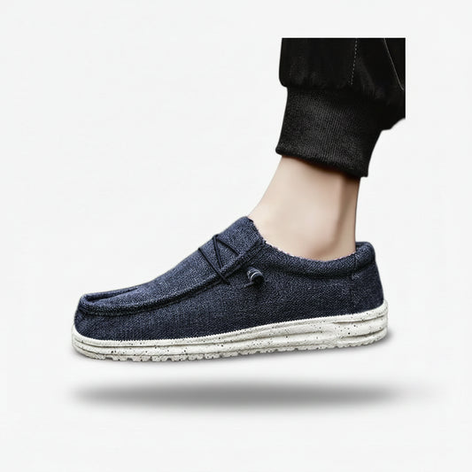 Mocassin bleu en toile respirante pour homme et femme