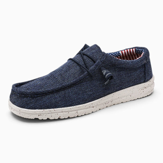 Mocassin bleu en toile respirante pour le quotidien