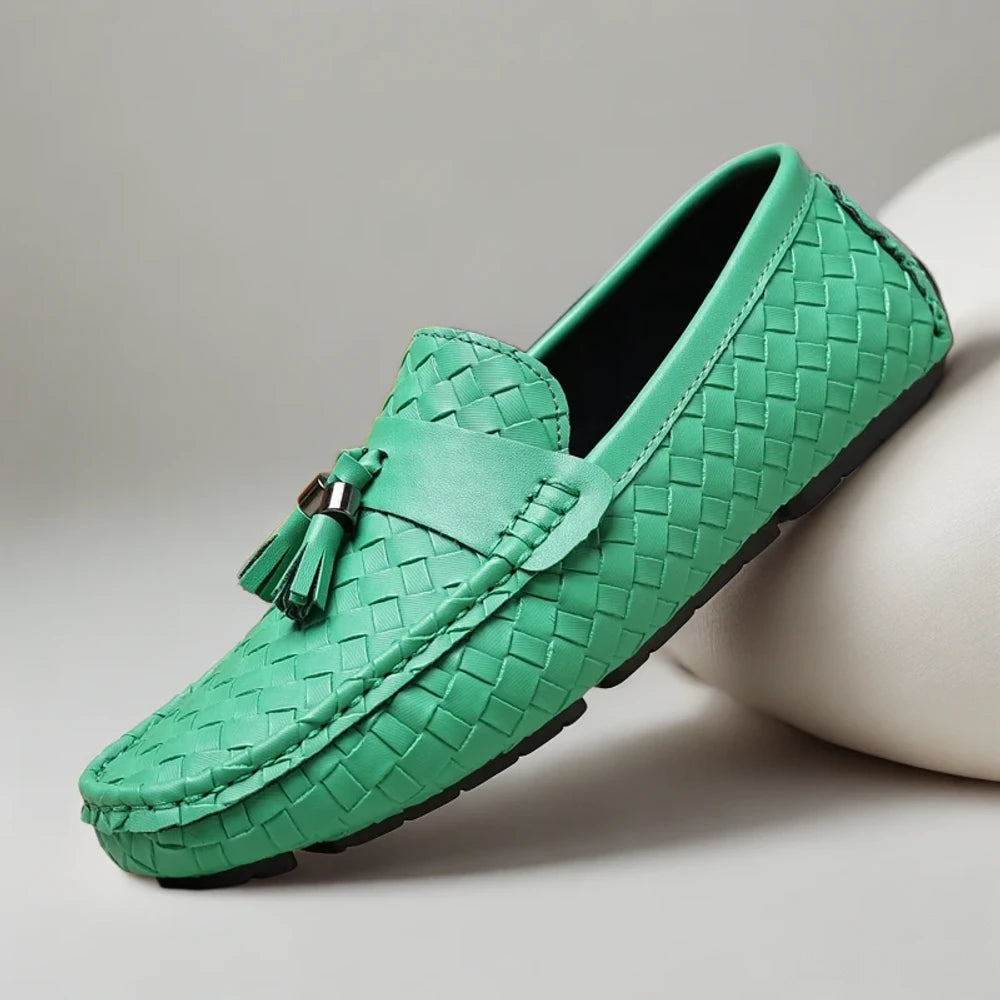 Mocassin bobies bordeaux, cuir premium pour homme, style décontracté intemporel