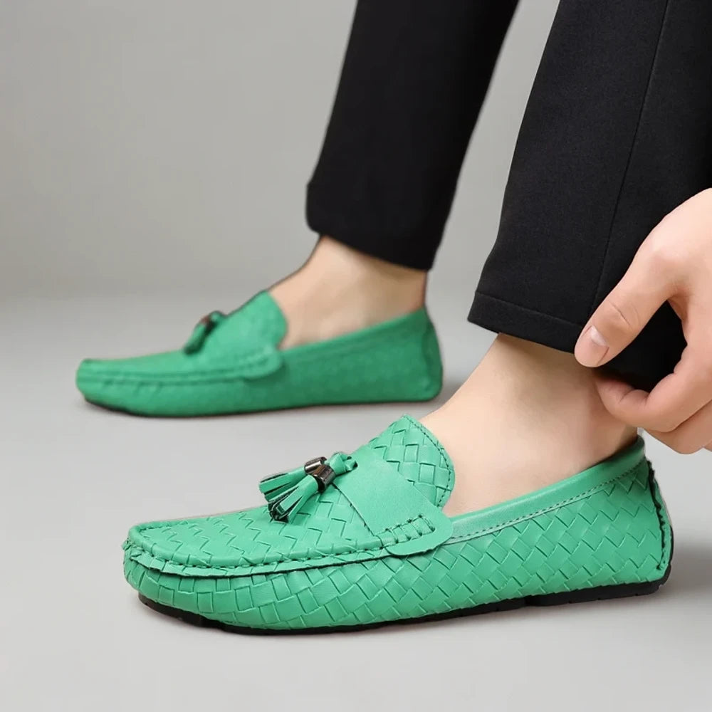 Vue de face mocassin homme, enfilage sans lacets, liberté de mouvement garantie