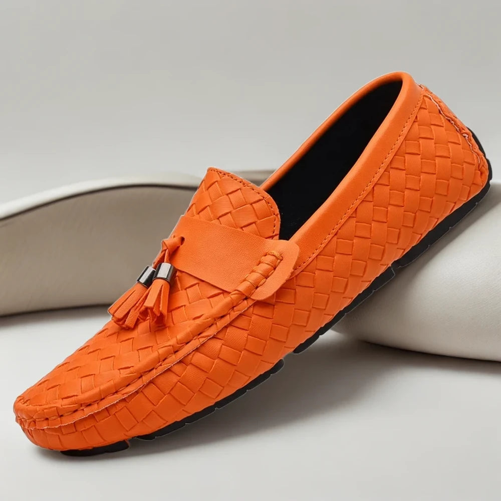 Mocassin décontractée marron clair, style casual homme élégant