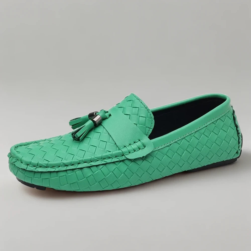Chaussure mocassin homme blanc, détail de la semelle et du confort