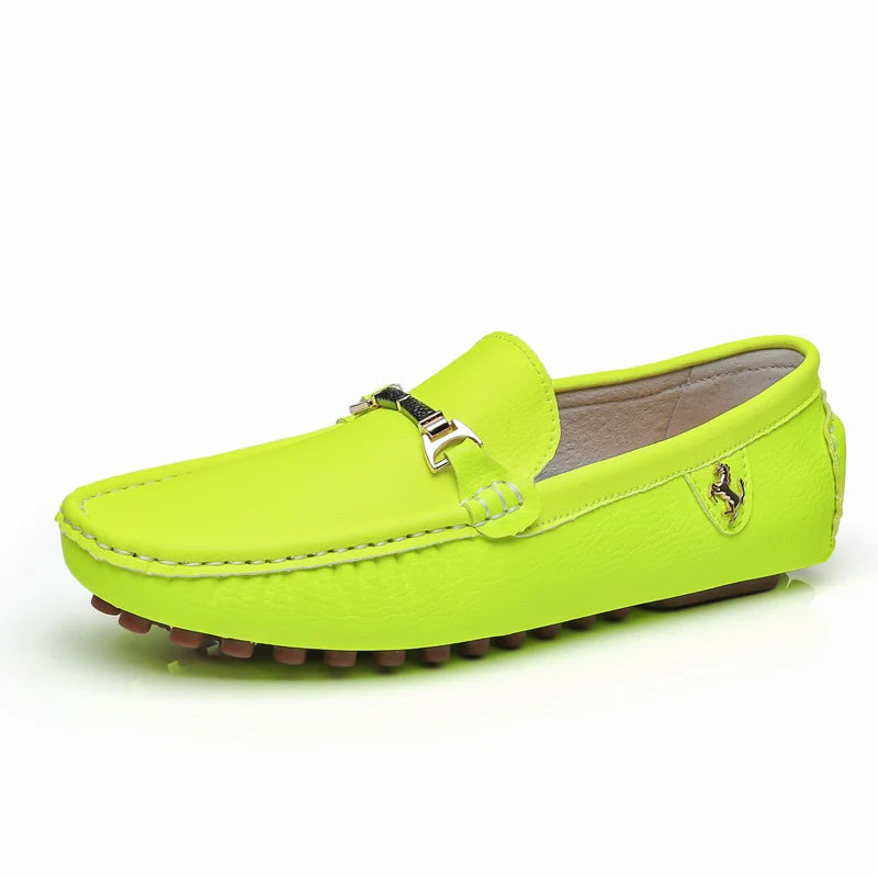 Volney – Mocassin casual homme – Vert fluo