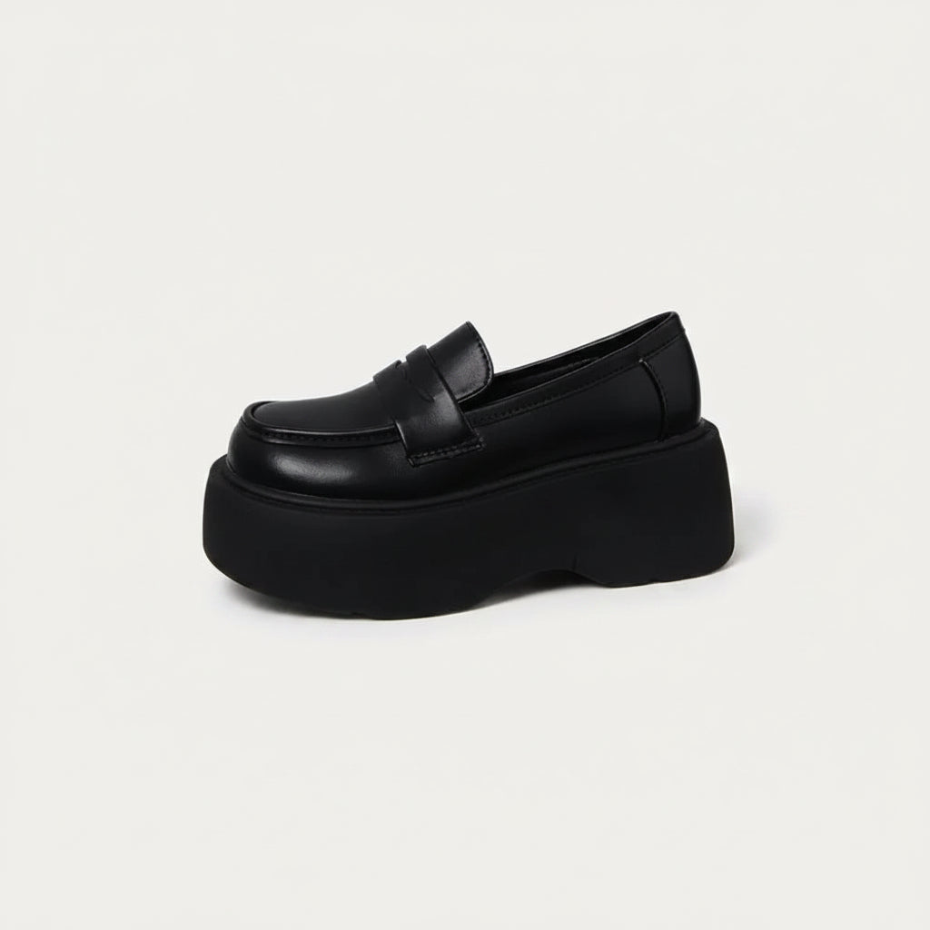 Mocassin chic à plateforme souple avec bout rond et style british intemporel