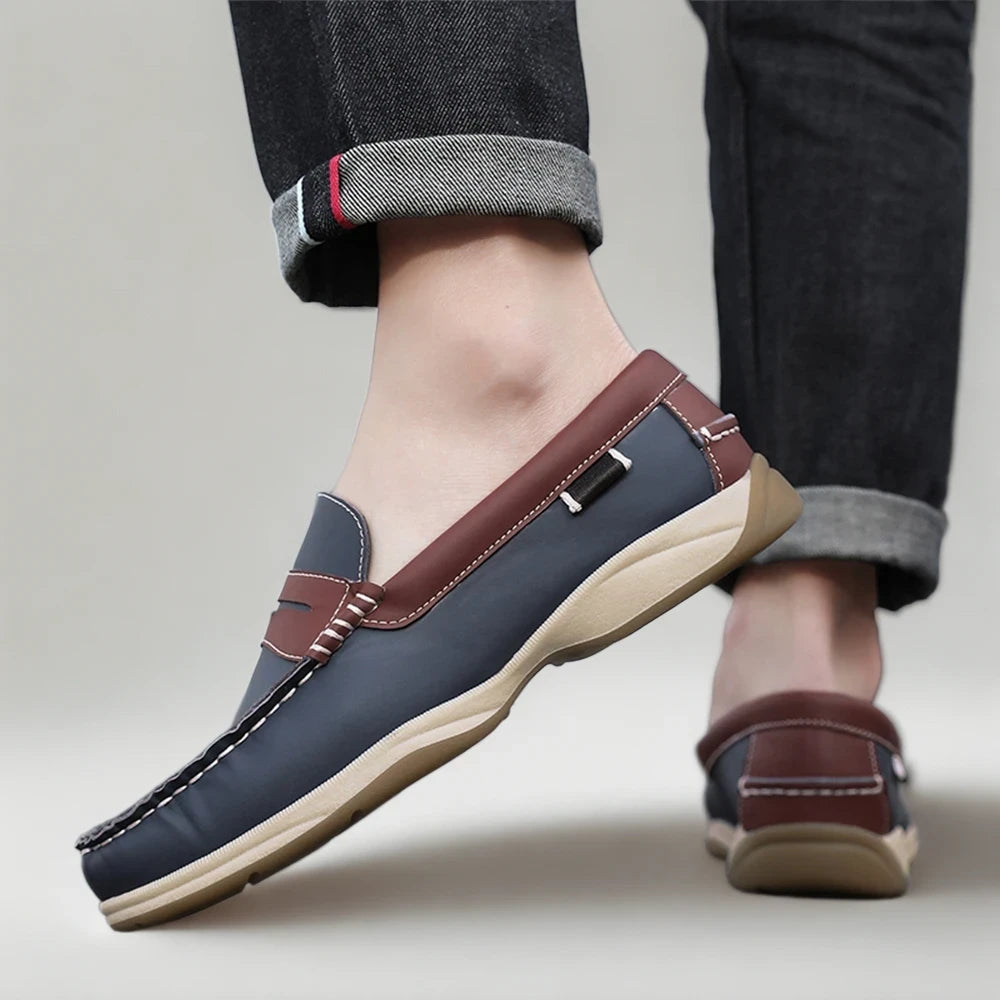 Semelle extérieure en TPR du mocassin cognac, grip et durabilité