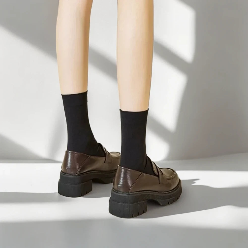 Mocassin cognac femme avec chaussant généreux idéal pieds larges