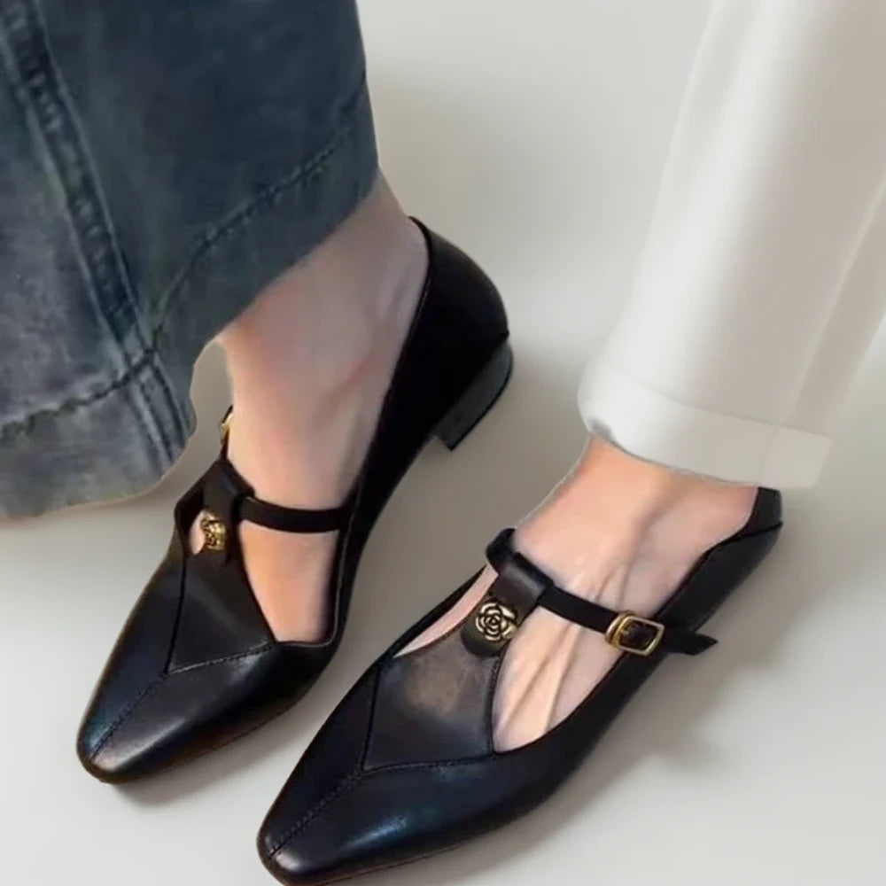 Mocassin souple femme talon bas cuir premium vue de profil