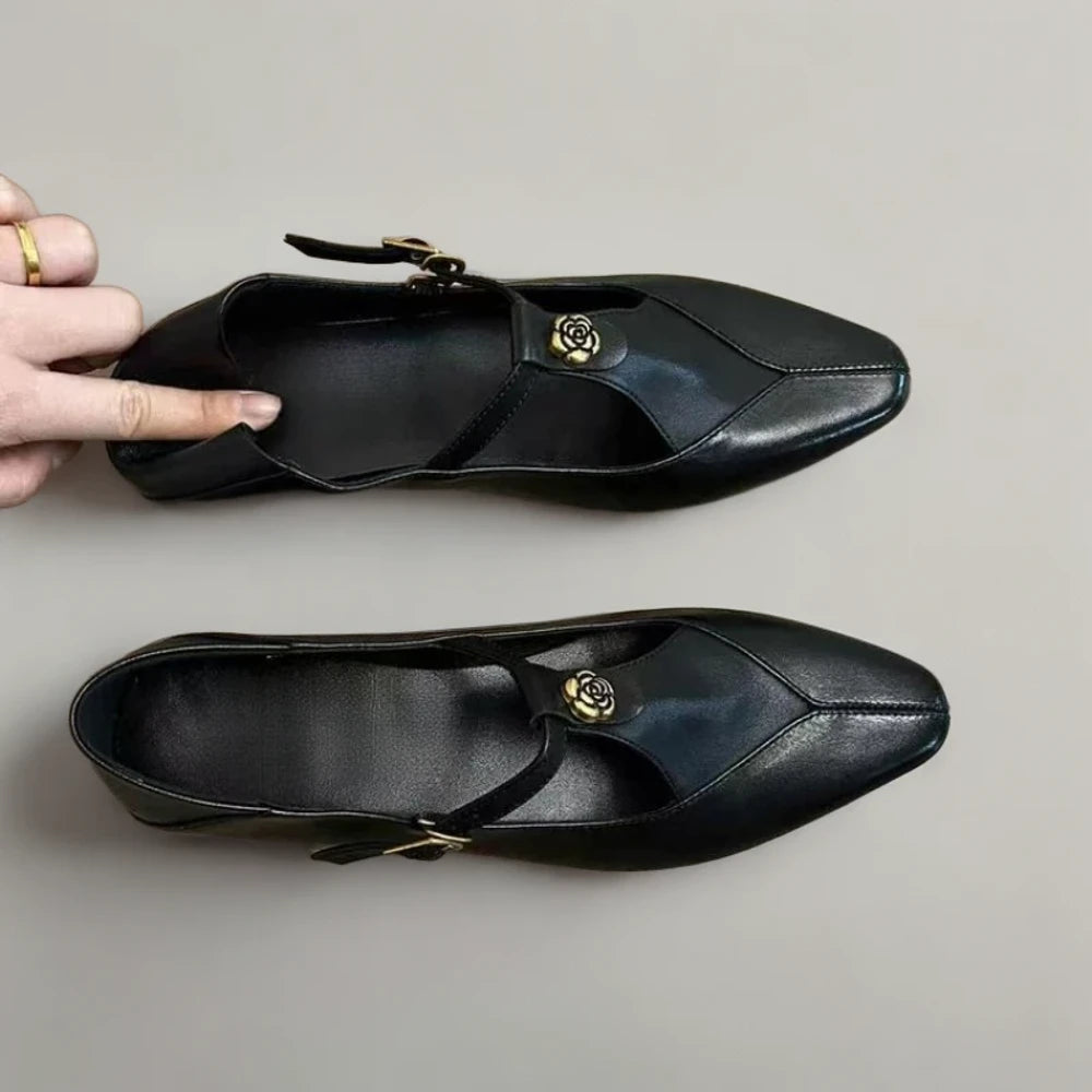 Mocassin femme confortable marche quotidienne cuir flexible talon bas