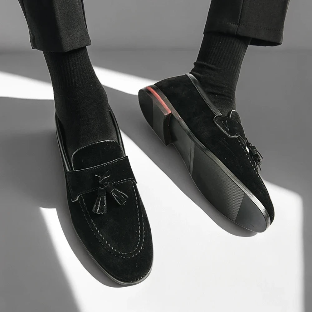 Mocassin collège homme porté nu-pied style décontracté