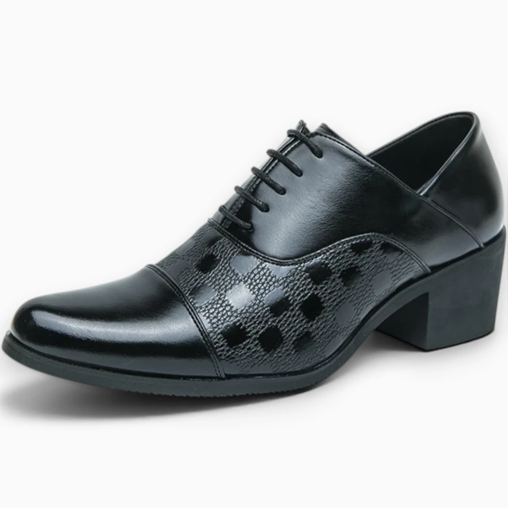 Mocassin simili cuir texturé homme pose enfilage facile sans lacets