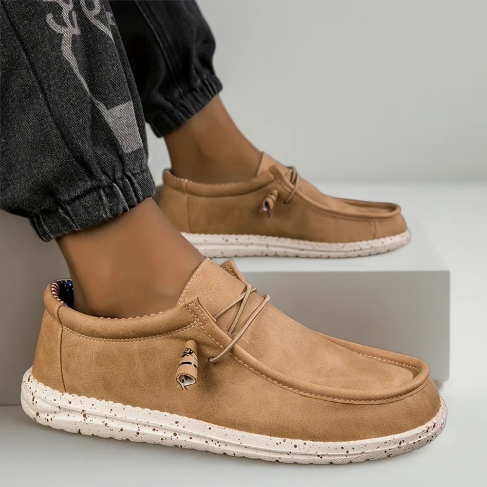 Chaussure plate mocassin confort, enfilage facile et rapide