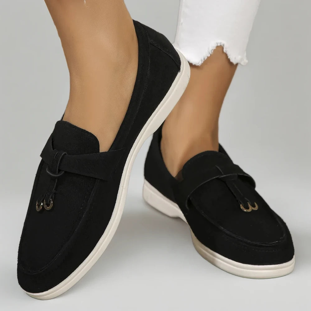 Mocassin cow print kaki, style slip-on polyvalent et durable