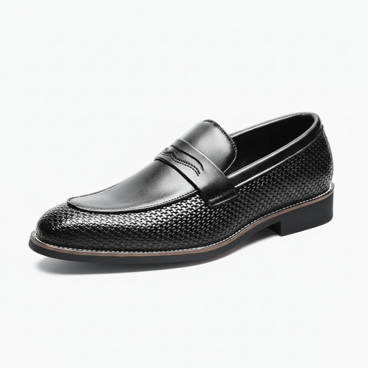 Mocassin croco homme noir avec détail de texture crocodile sur le dessus