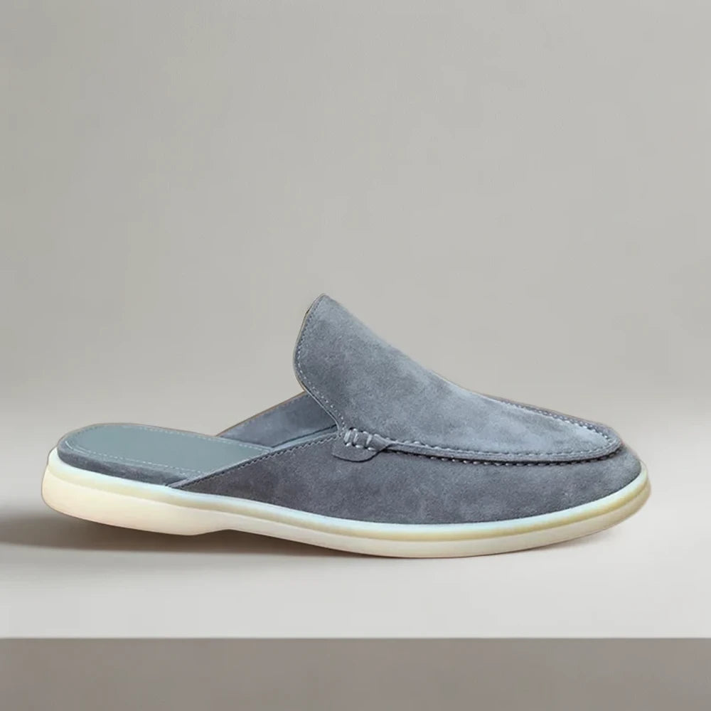 Mocassin femme crocodile confortable à enfiler, détail de la semelle plate