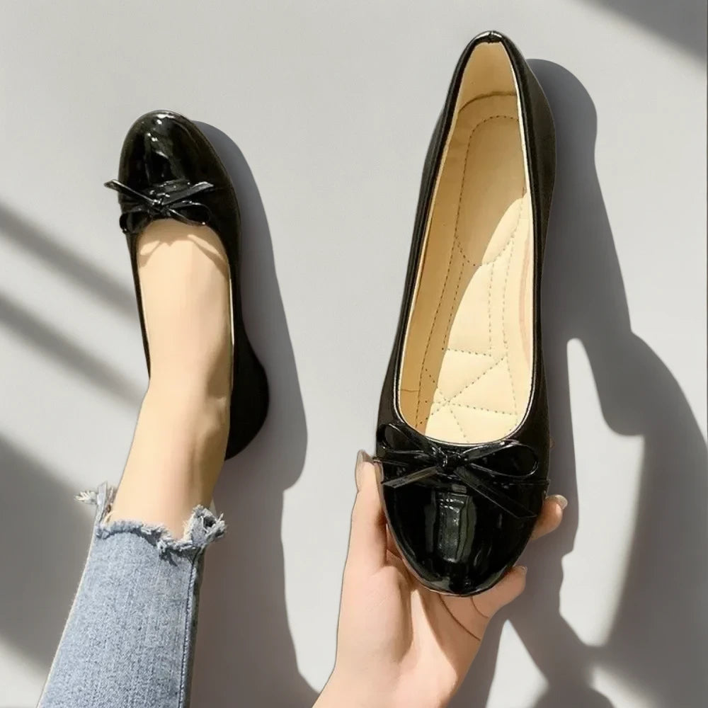 Mocassins cuir femme noir enfiler facile pour pied large confortable