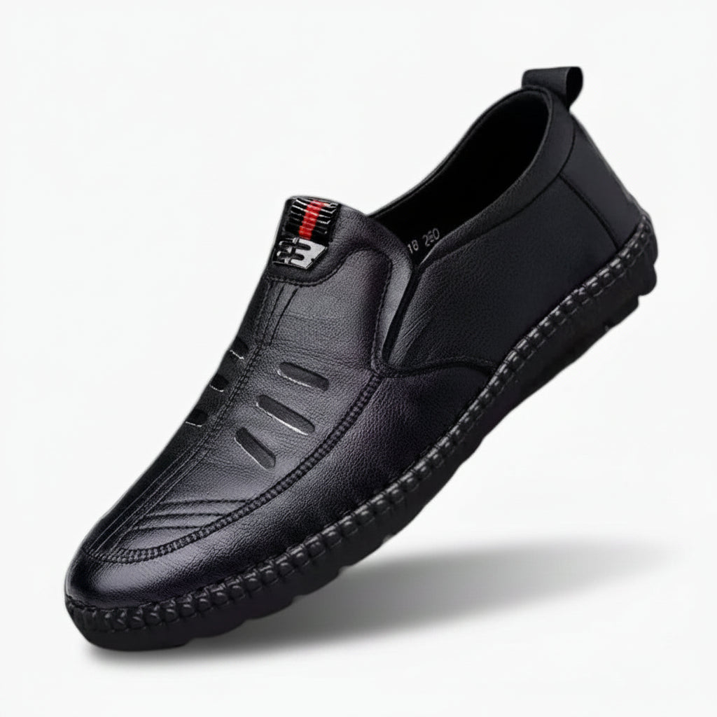 Mocassin cuir noir homme élégant pour le bureau et le travail quotidien