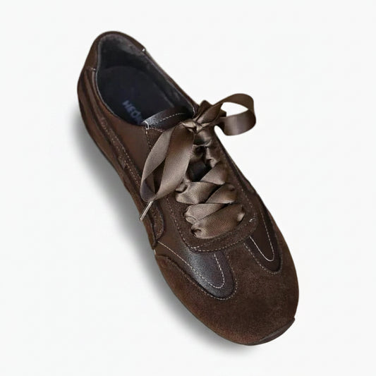 Mocassin cuir tressé femme marron avec finition tressée artisanale