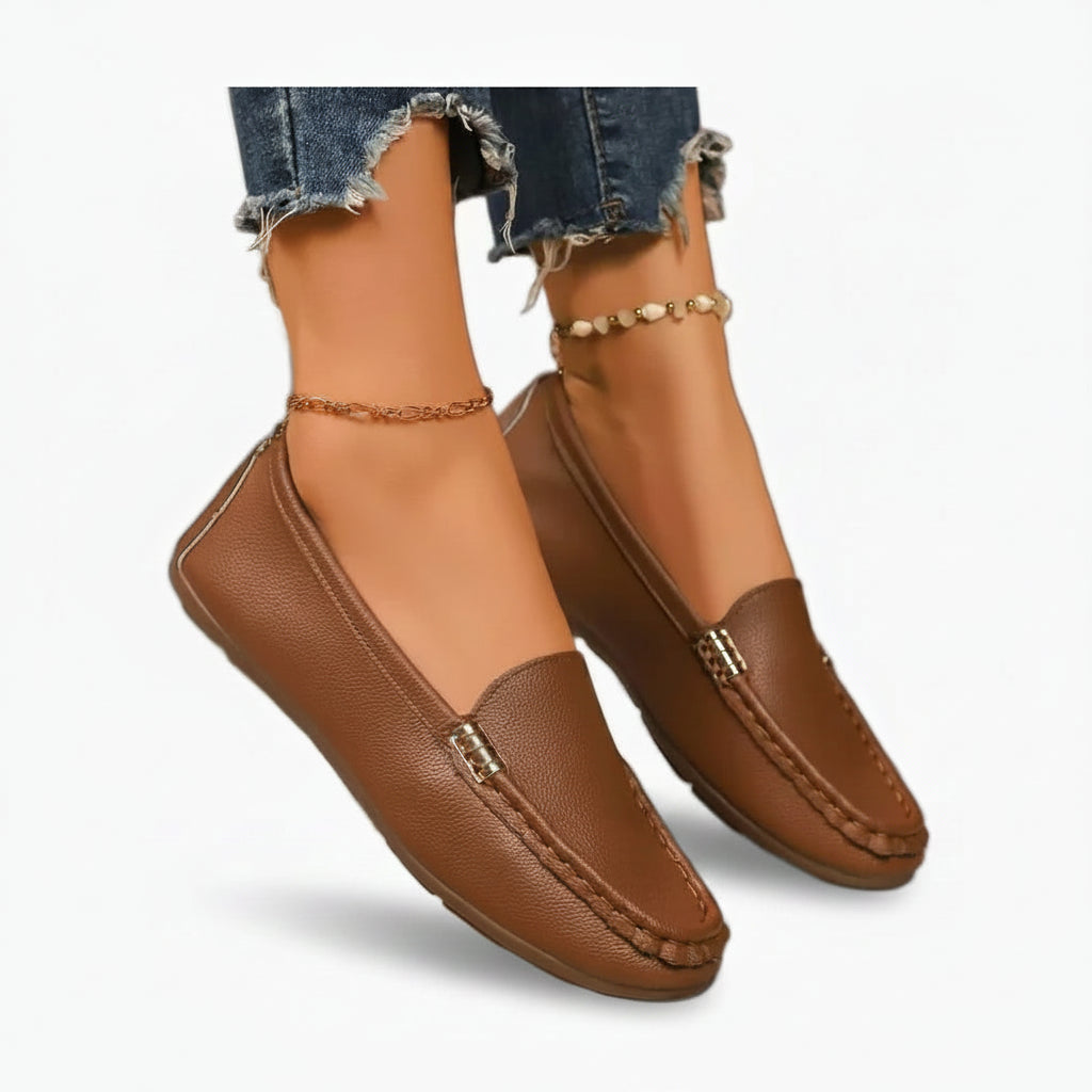 Mocassin d'intérieur femme noir souple et léger pour le confort quotidien