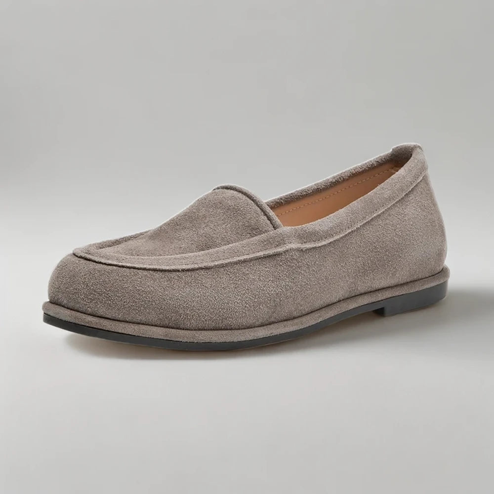 Mocassins marron daim adaptés pieds larges et fins
