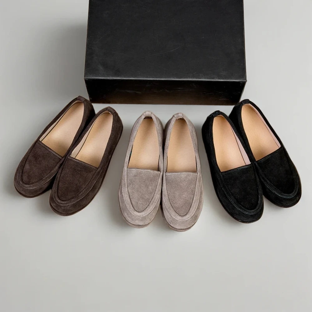Mocassin daim marron détail de la doublure intérieure