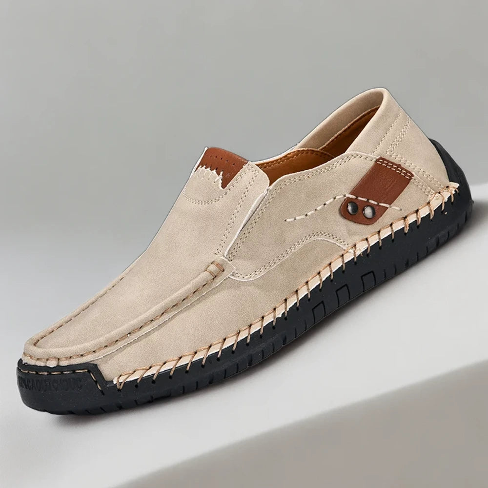 Mocassin homme décontracté bleu marine, enfilable sans lacets pour le quotidien