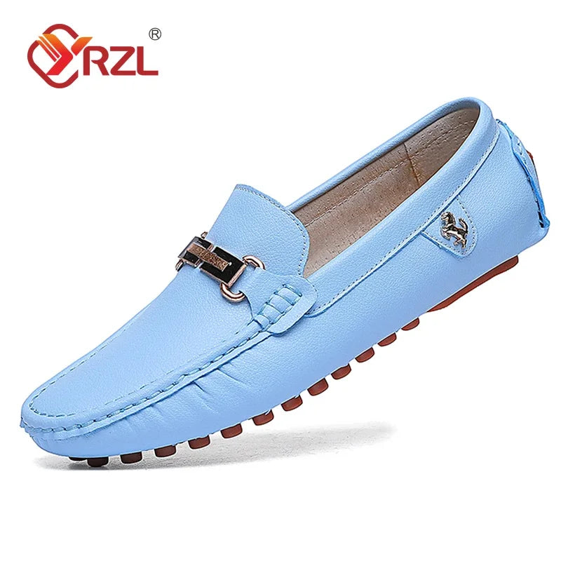 Avant du mocassin double boucle homme détail des boucles signature