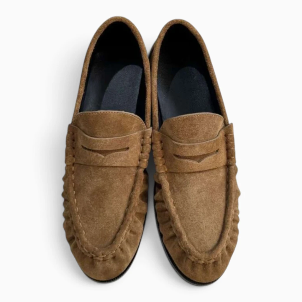 Mocassin en daim pour femme — Kaki