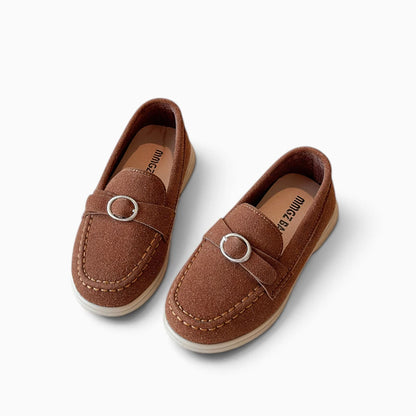 Mocassins enfant marron souples et antidérapants