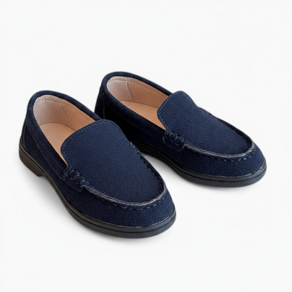 Chaussure confortable pour fille en daim beige, style minimaliste