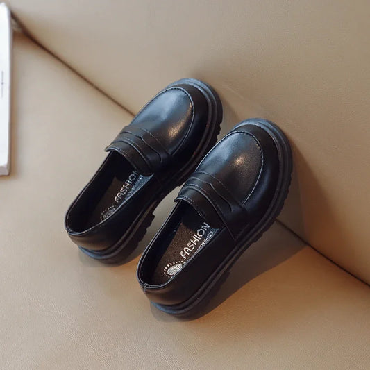 Mocassin enfant rétro style ballerine pour fille couleur unie