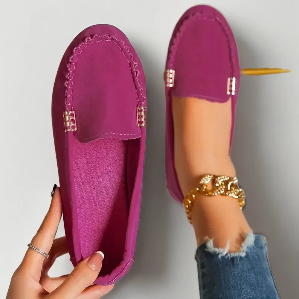 Mocassin femme daim léger, détail de la doublure intérieure respirante