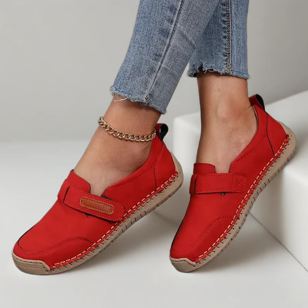 Mocassins femme moderne beiges, photo de face