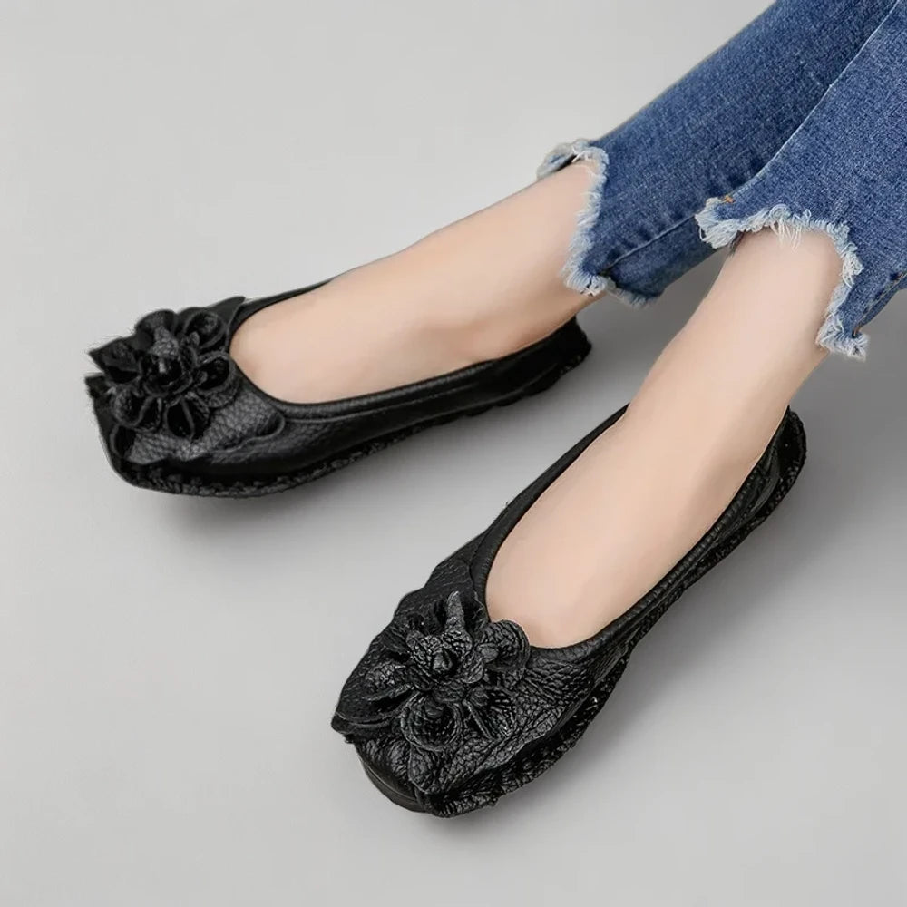 Mocassins femme printemps vue de dessus montrant la coupe généreuse